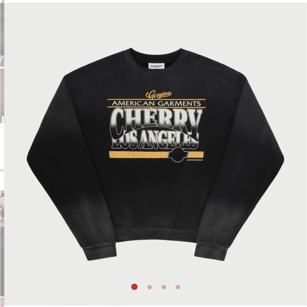 Cherry LA Vintage Black XL men's cherry crewneck sweater - fits women XXL
